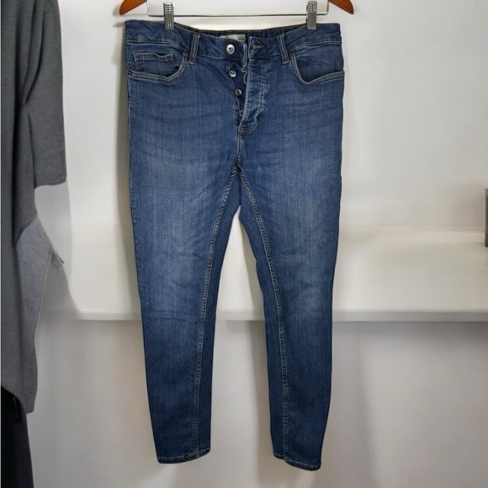 topman Blue jeans Skinny Jeans size 34 Button Fly Stretch Denim  Womens jean